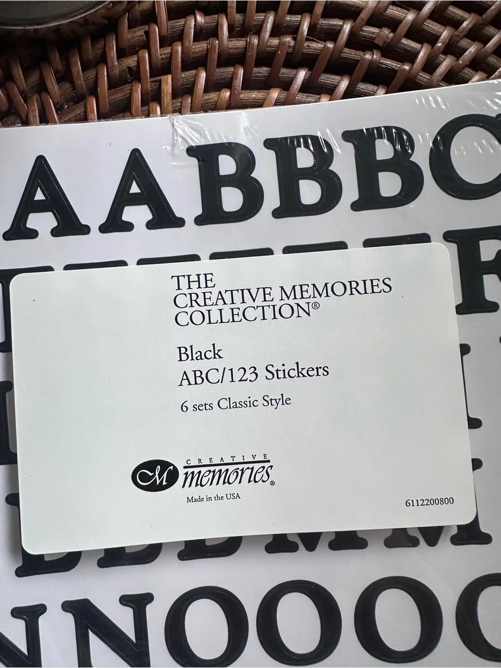 The Creative Memories Black Alphabet Stickers Classic Style New Sealed